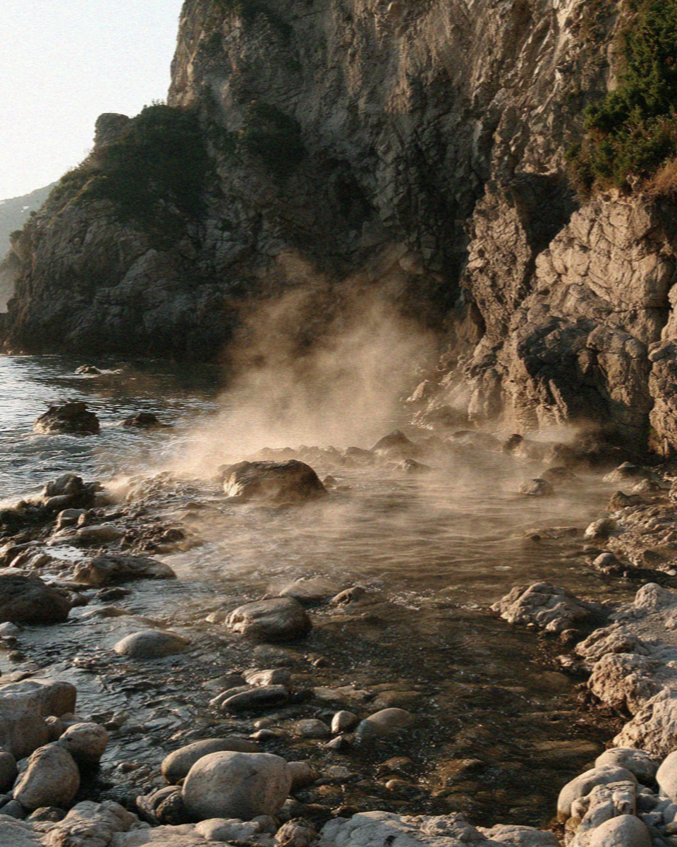 Sorgeto Thermal Cove on the island of Ischia in the Bay of Naples