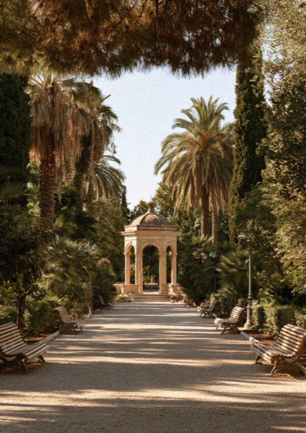 The ornamental pavilion in the nineteenth century public garden in Lecce
