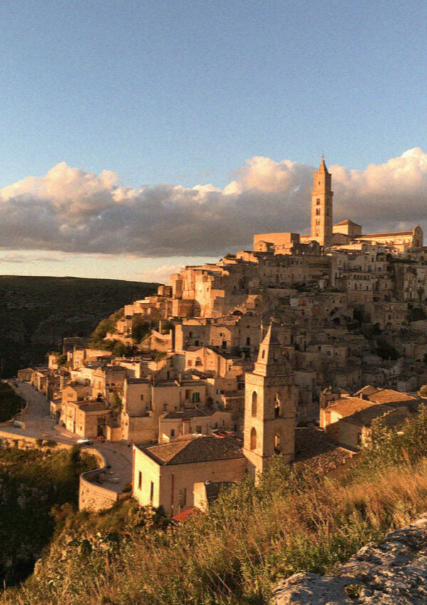 The Sassi of Matera seen from the opposite rim of the ravine