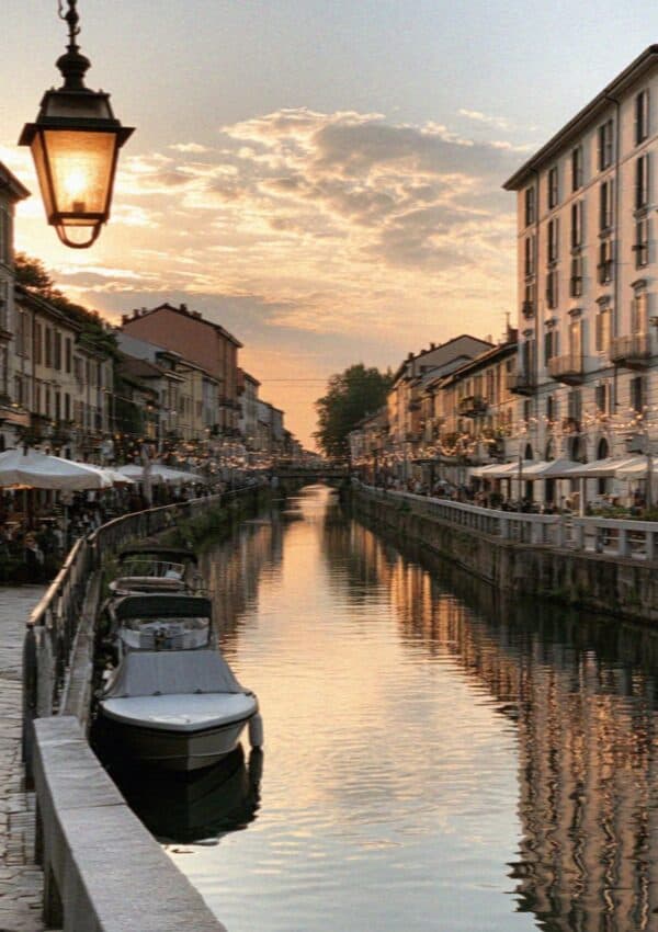 Milan Navigli Canal Dusk