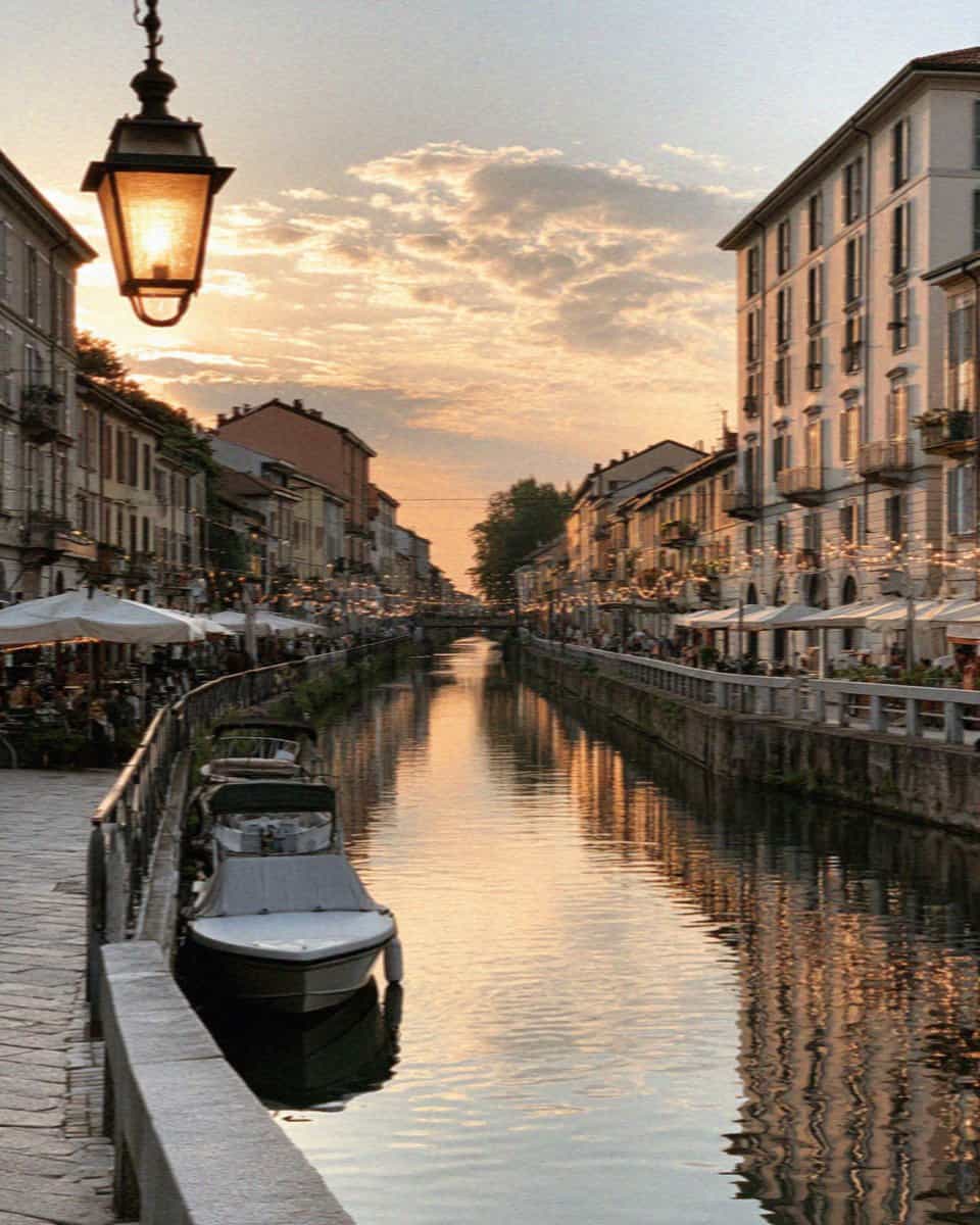 Milan Navigli Canal Dusk