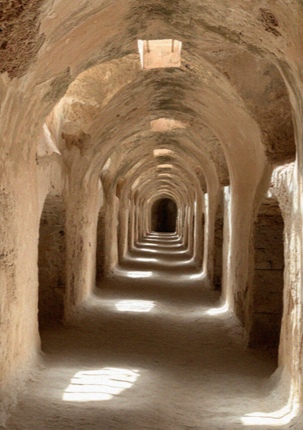 A vaulted underground corridor in Palermo, Sicily
