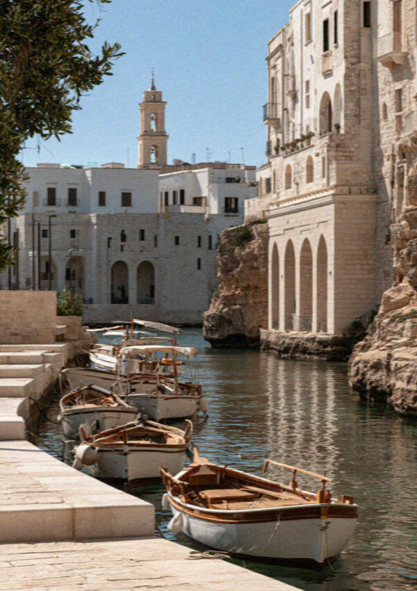 Boats at Cala Ponte marina, Polignano a Mare