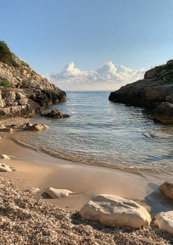 A sandy cove south of the centre at Polignano a Mare
