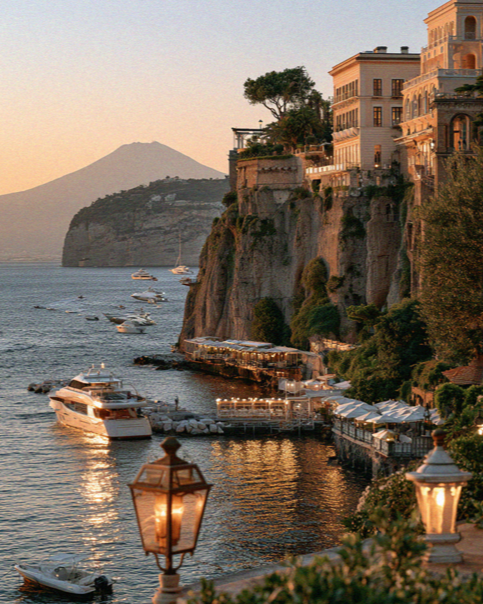 Sorrento cliffs marina piccola sunset