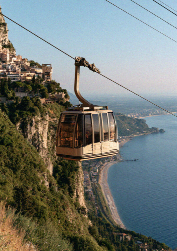 The cable car linking Taormina to the beaches at Mazzaro below