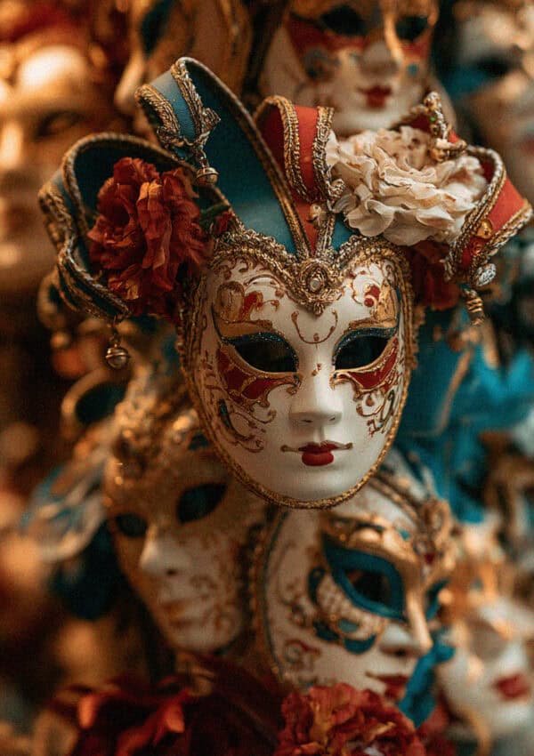 Hand-painted Venetian Carnival masks