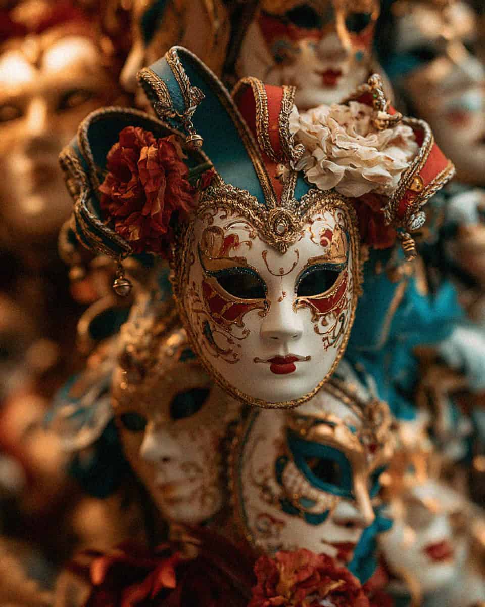 Hand-painted Venetian Carnival masks