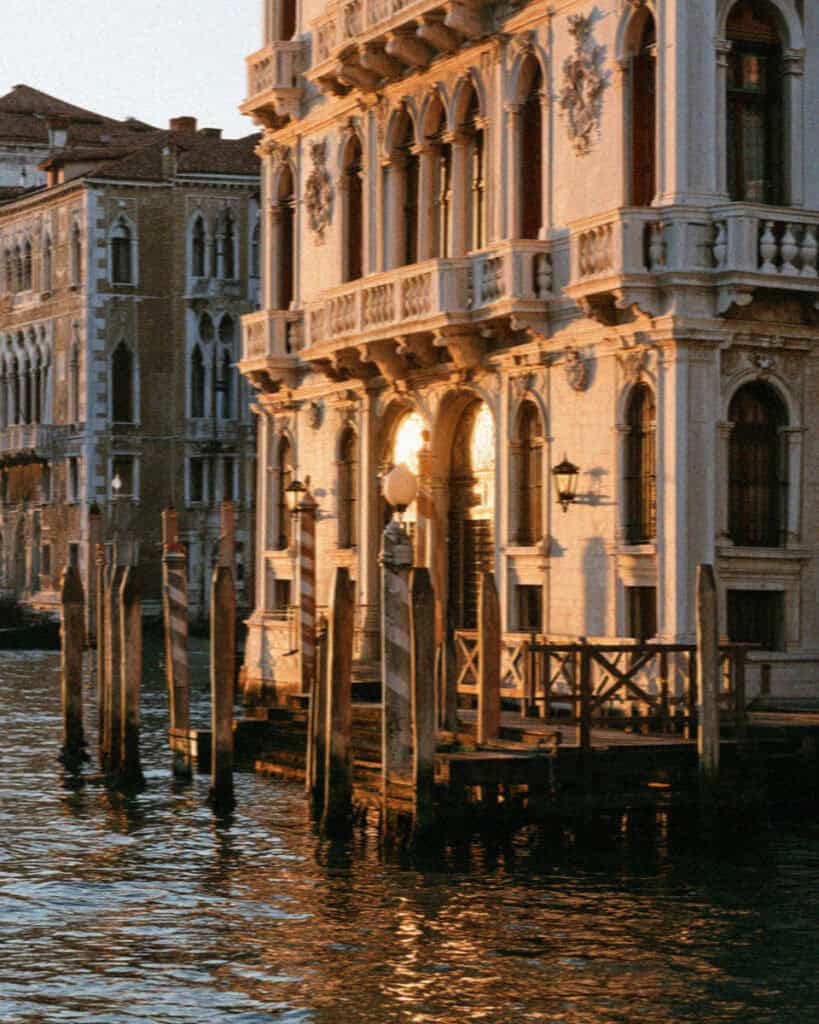 Palazzi along the Grand Canal at golden hour, Venice