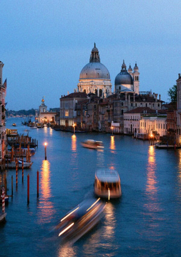 The Grand Canal and Santa Maria della Salute at dusk