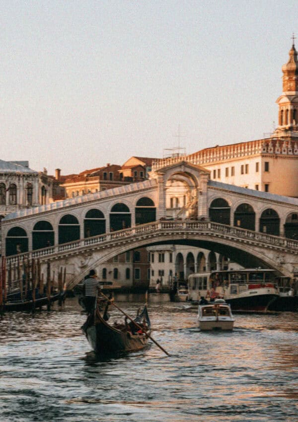 The Rialto bridge over the Grand Canal, Venice
