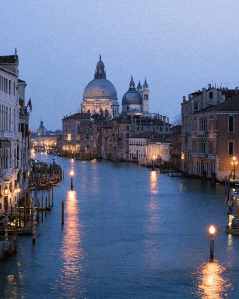 Santa Maria della Salute from the Accademia bridge at blue hour