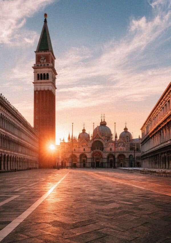 Piazza San Marco and the Basilica at sunrise
