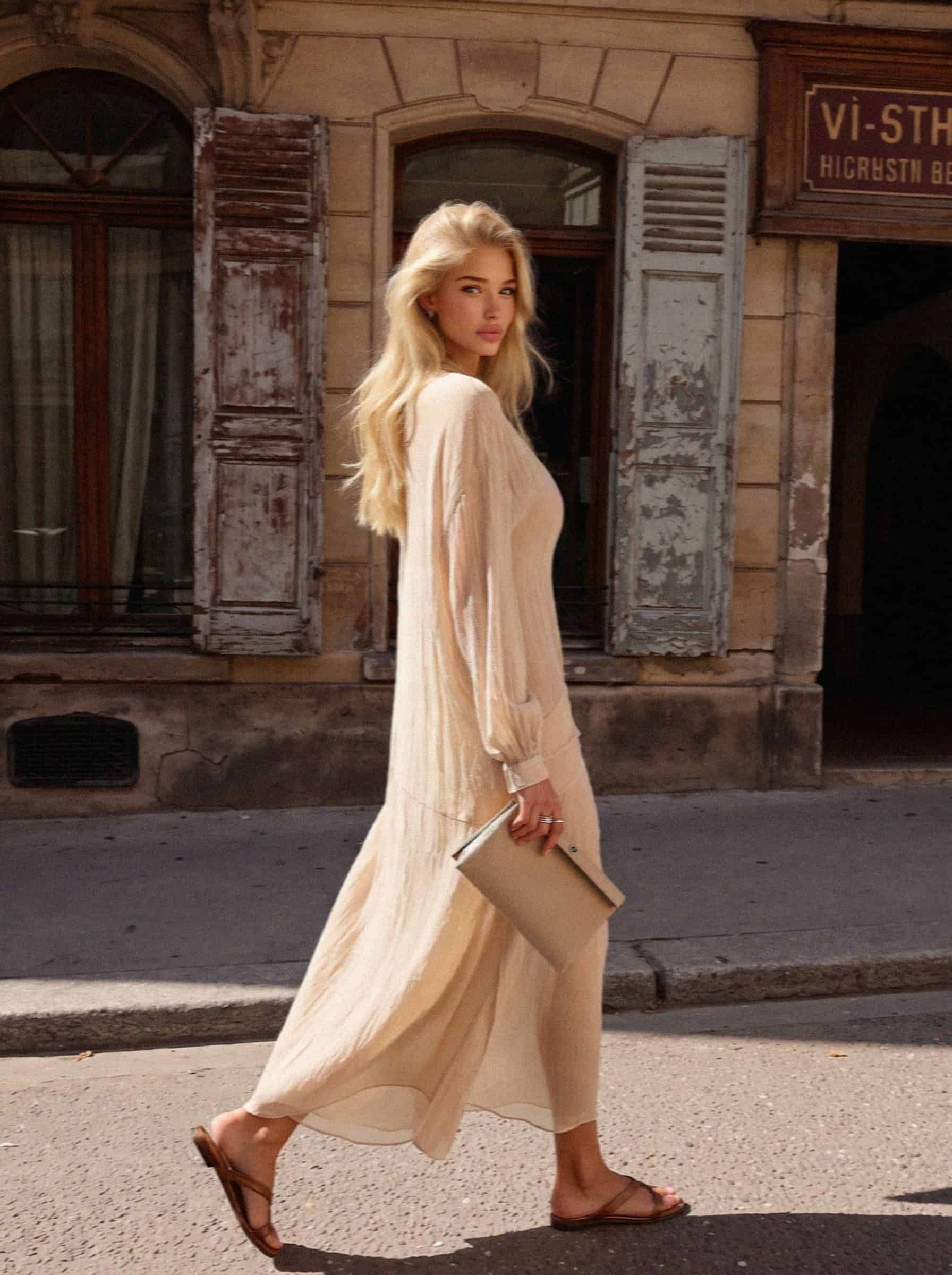 Victoria Van Der Berg at the old town in Bergamo, Italy