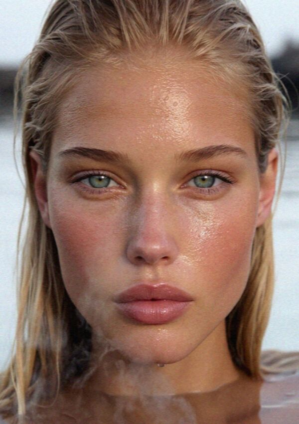 Victoria van der Berg in the thermal water at Sorgeto on Ischia