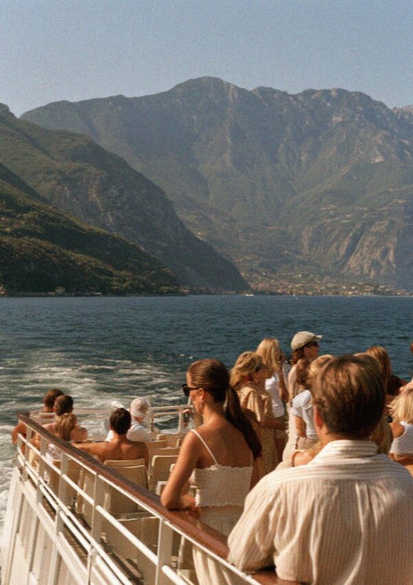 Passengers on a Lake Garda ferry