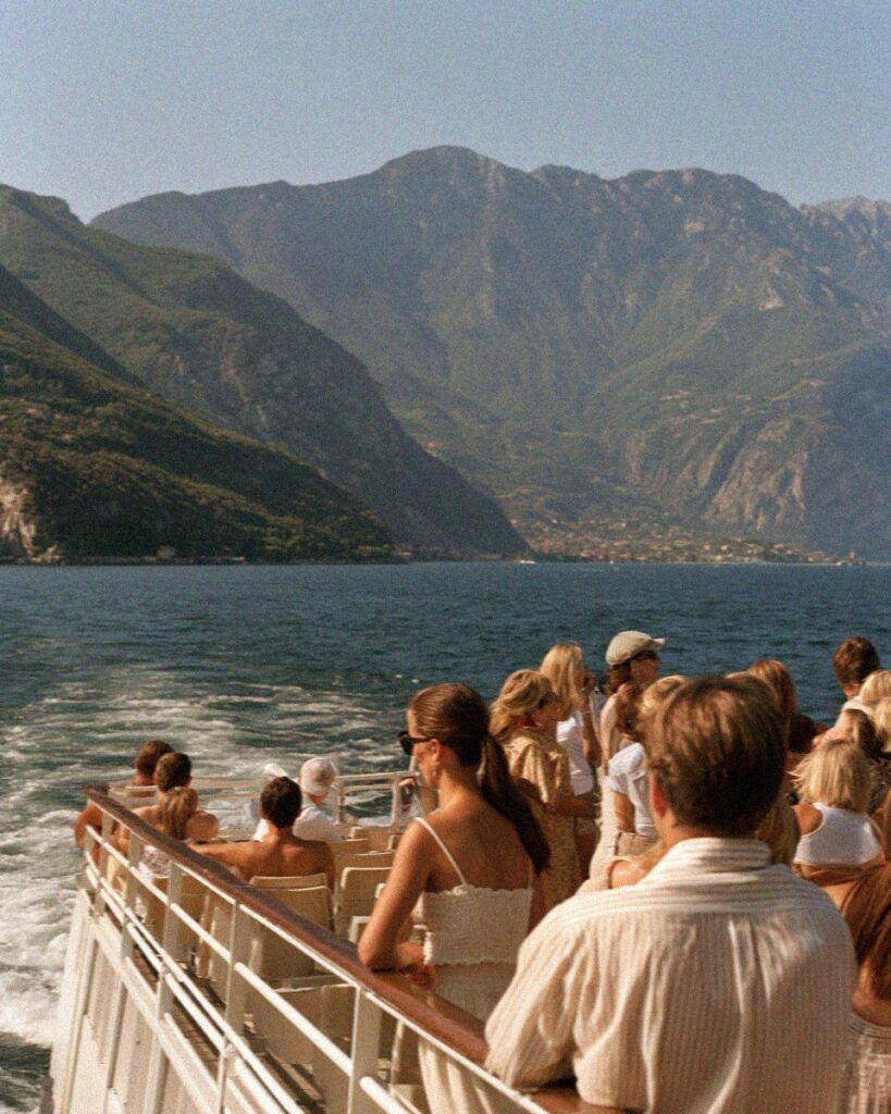 Passengers on a Lake Garda ferry