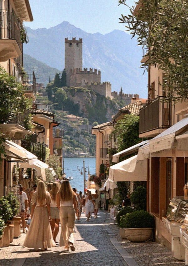 The streets of Malcesine below the Scaliger castle, Lake Garda