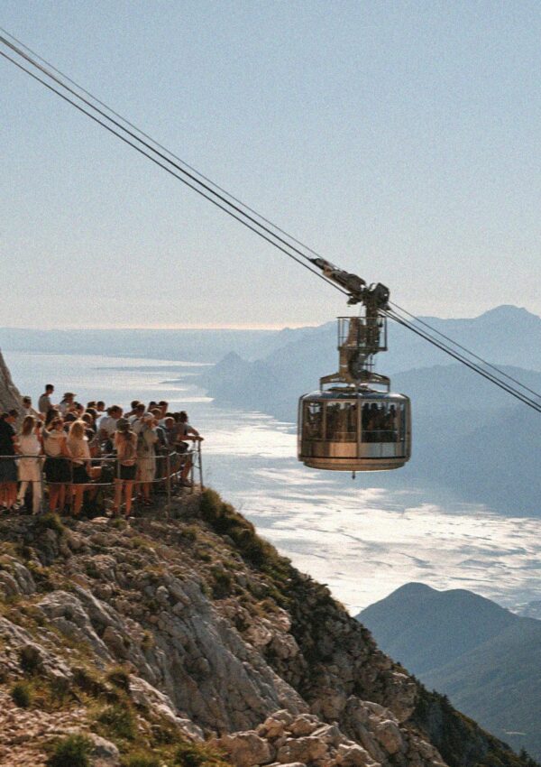 The Monte Baldo summit cable car over Lake Garda