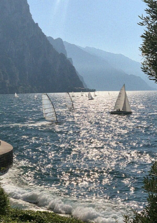 Sailing boats on the northern end of Lake Garda