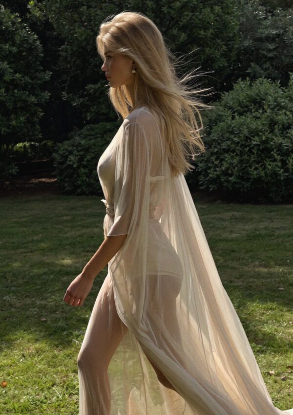 Victoria van der Berg in the villa garden outside Milan in the evening breeze