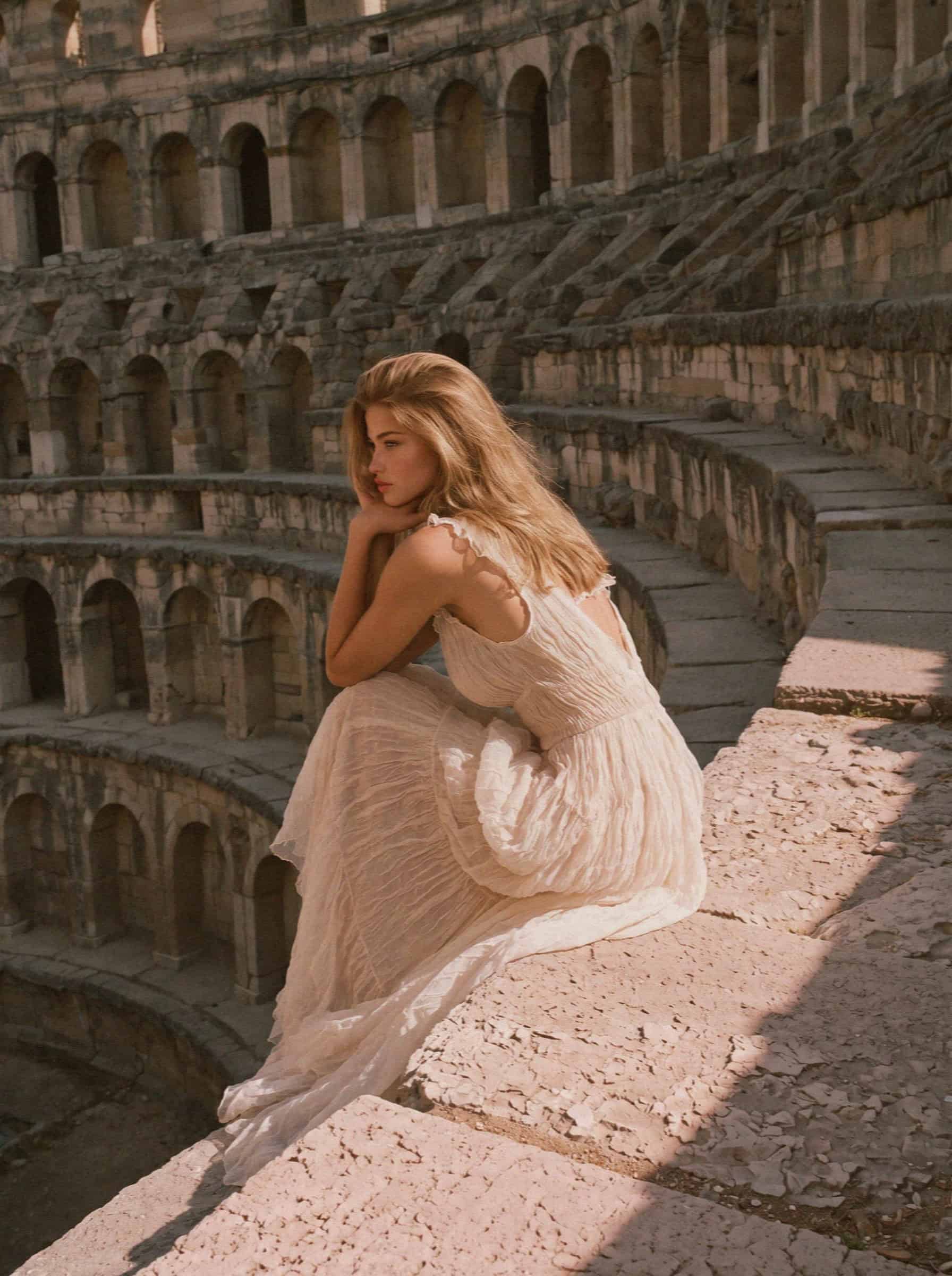 Victoria on the steps of the Teatro Romano, Verona