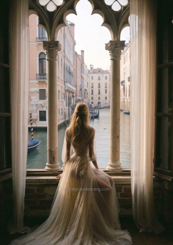 Framed in a Venetian Palazzo Window