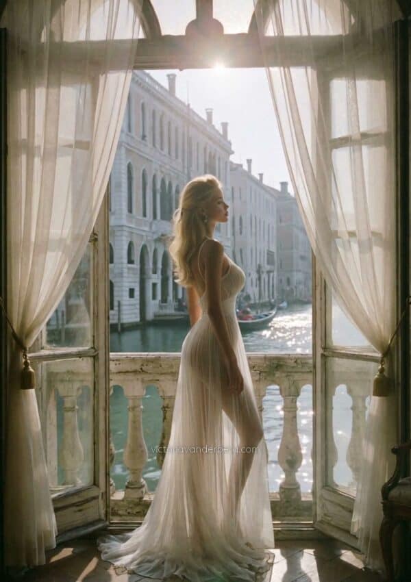 Palazzo Windows Over a Venetian Canal