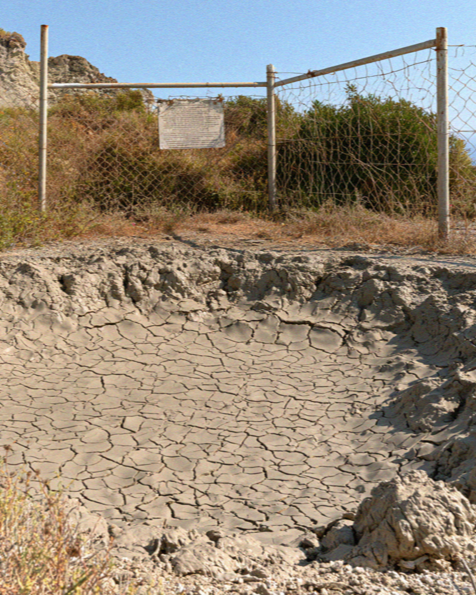 The closed thermal mud pool on Vulcano in the Aeolian Islands