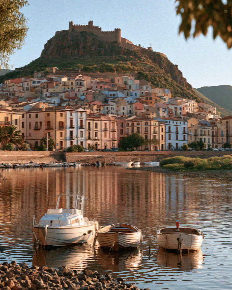 The coloured houses of Bosa, south of Alghero in Sardinia