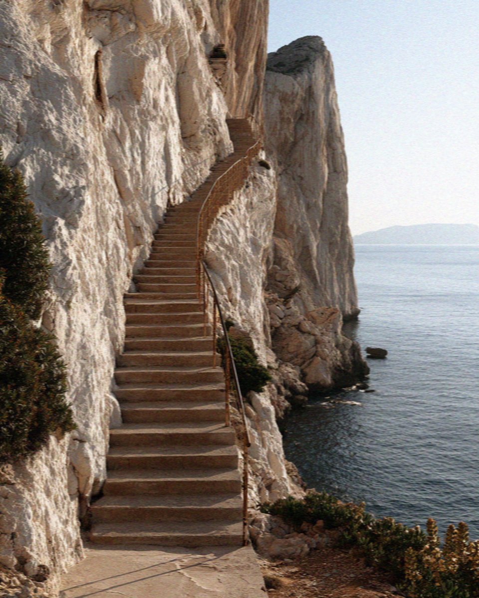 The cliff stairway down to Neptune's Grotto near Alghero