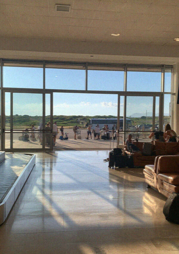 Arrivals at Fertilia airport near Alghero, Sardinia
