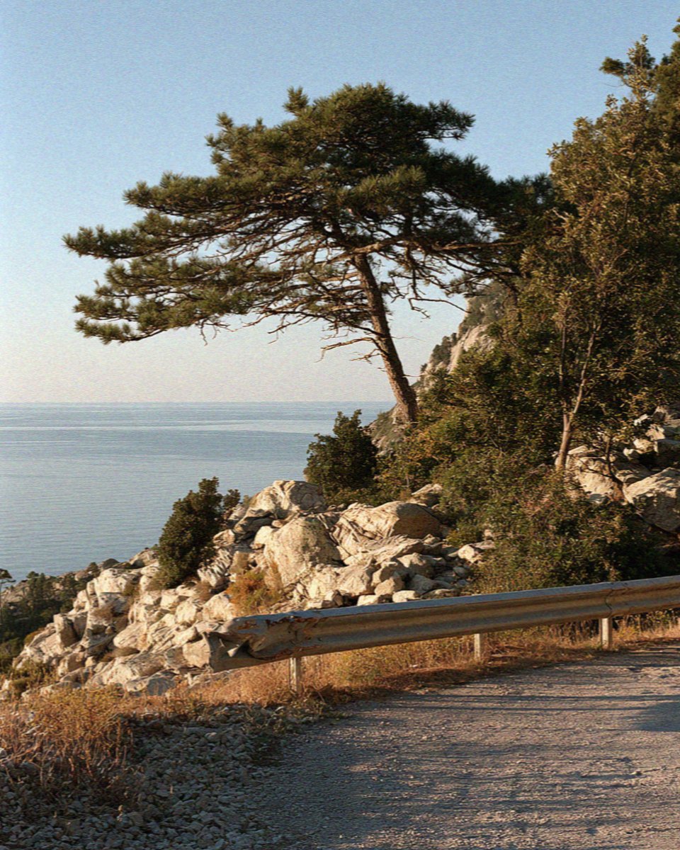 A mountain pull-in high above the sea in the interior of Corsica