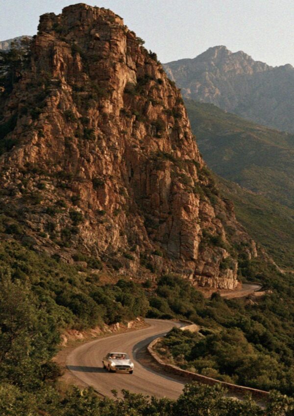 A rock outcrop above the mountain road in the interior of Corsica