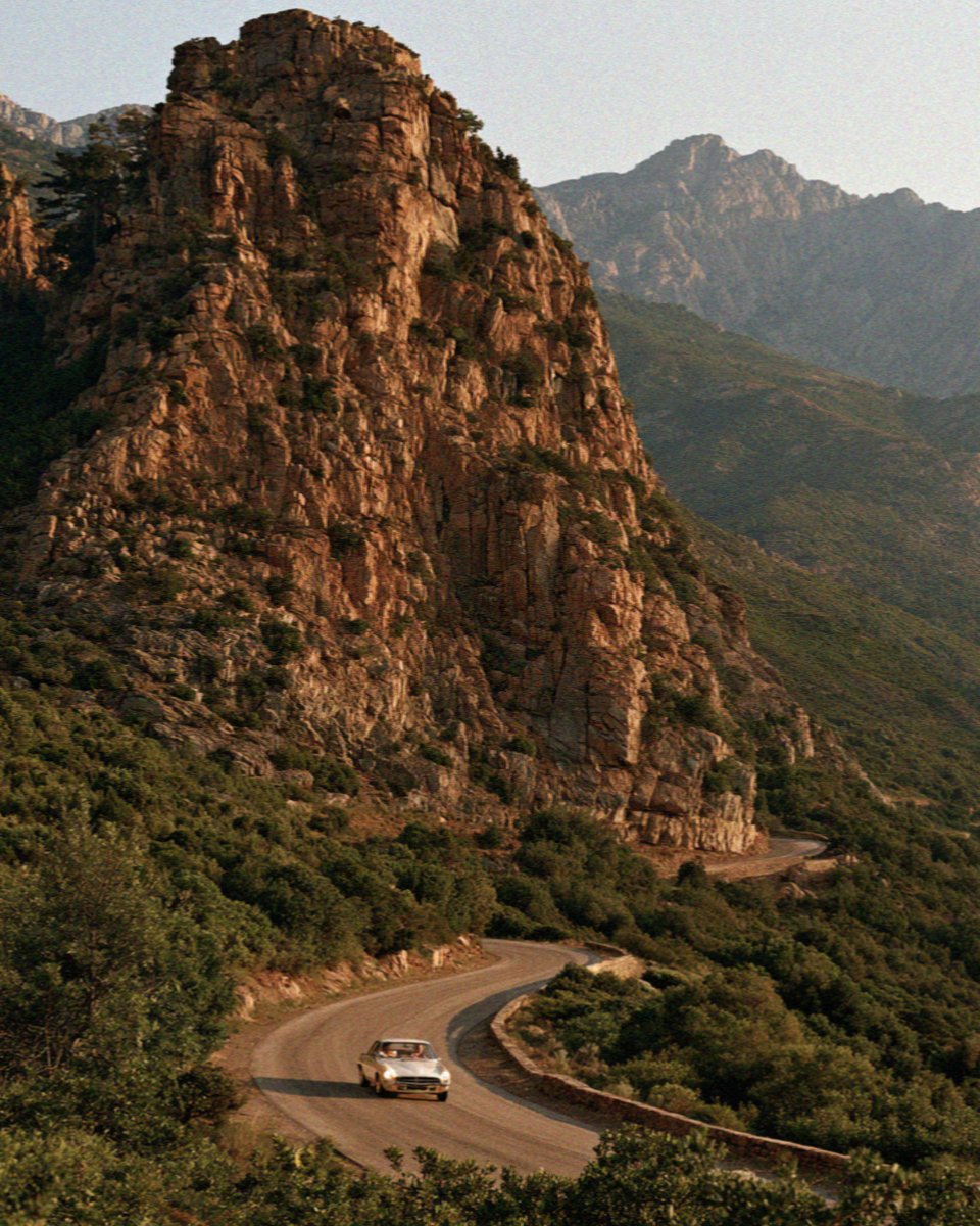 A rock outcrop above the mountain road in the interior of Corsica