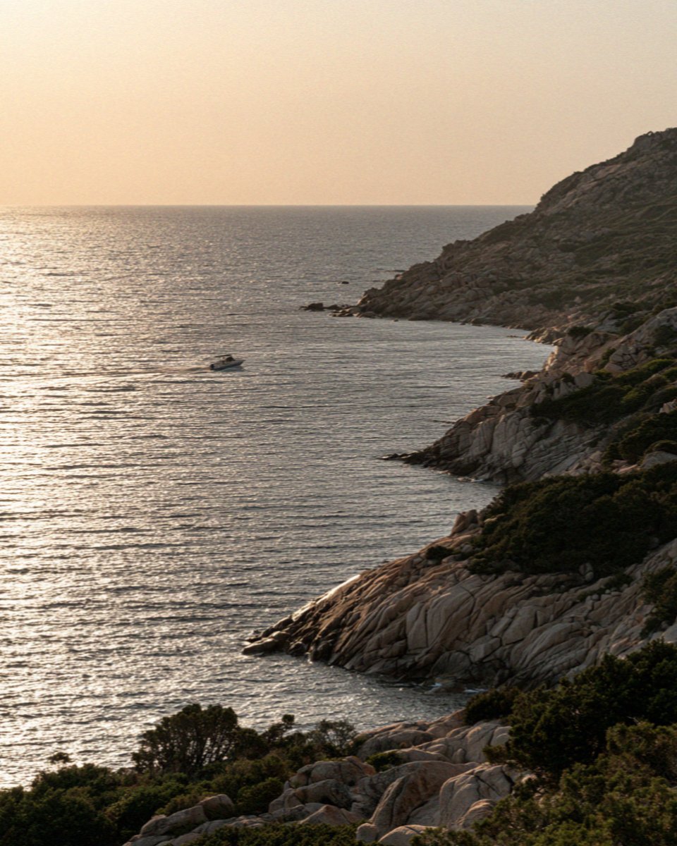 Granite going rose in the evening light on the Costa Smeralda in Sardinia