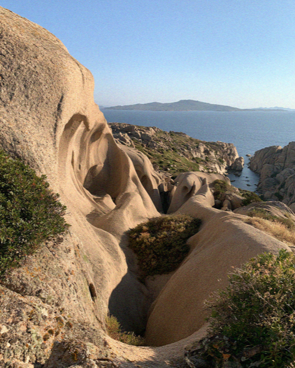 A wind carved granite headland north of the Costa Smeralda in Sardinia