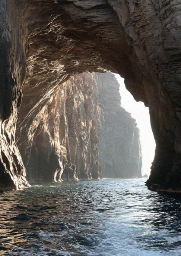 The underside of the sea arch on Filicudi in the Aeolian Islands