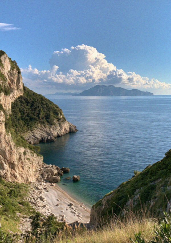 The clear green water of the Bay of Ieranto on the Sorrento peninsula