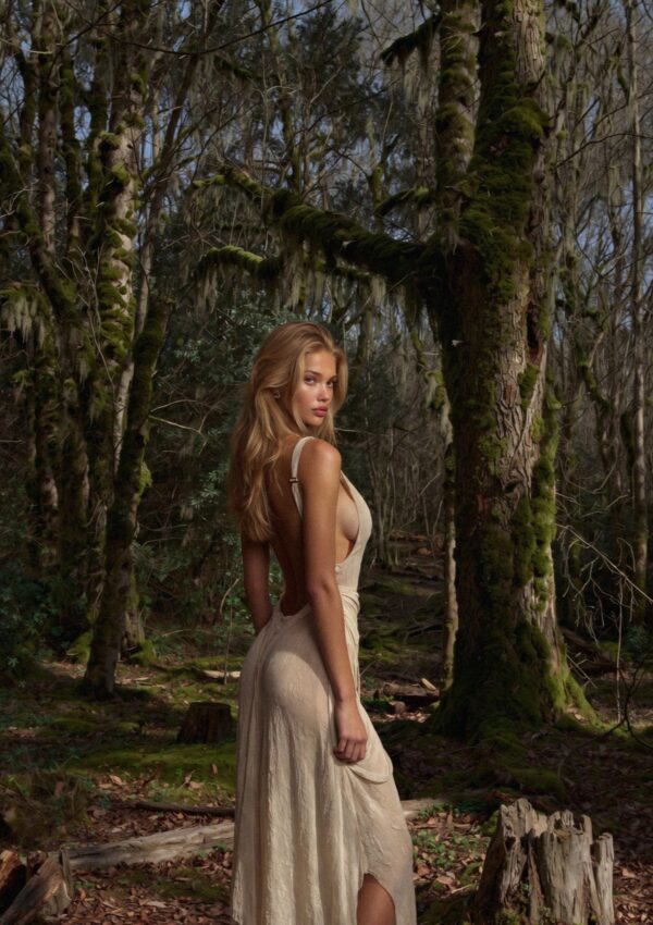 Victoria van der Berg in the chestnut woods of the Corsican interior