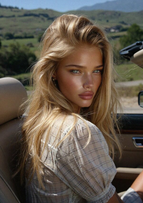 Victoria van der Berg reversing on a one lane mountain road in the interior of Corsica
