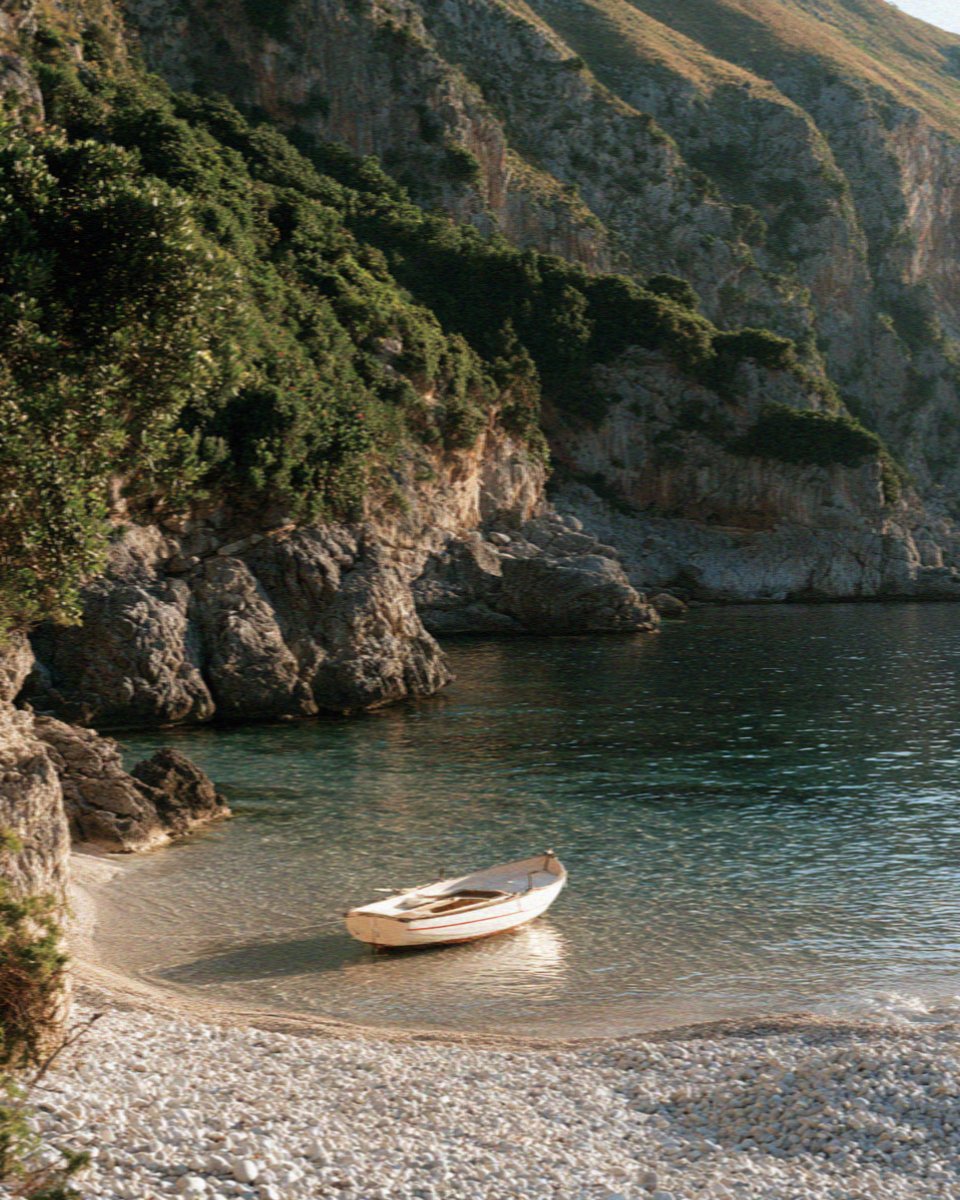 A cove of white pebbles and clear water in the Zingaro reserve near Scopello, west of Palermo in Sicily